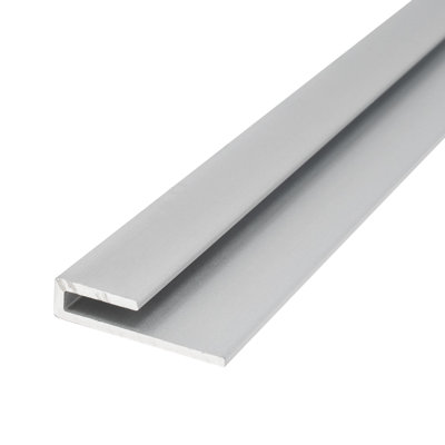 Outwater Aluminum J Channel Fits Material 1/8 Inch Thick Clear Anodized (Satin) Finish Aluminum Cap Moulding 72 Inch (Pack Of 18)