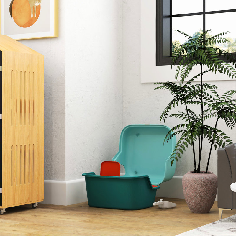 Litière pour chat, avec couvercle, facile à nettoyer pour les chats d'intérieur - couvercle verrouillable et couvercle de boîte de suivi minimisé
