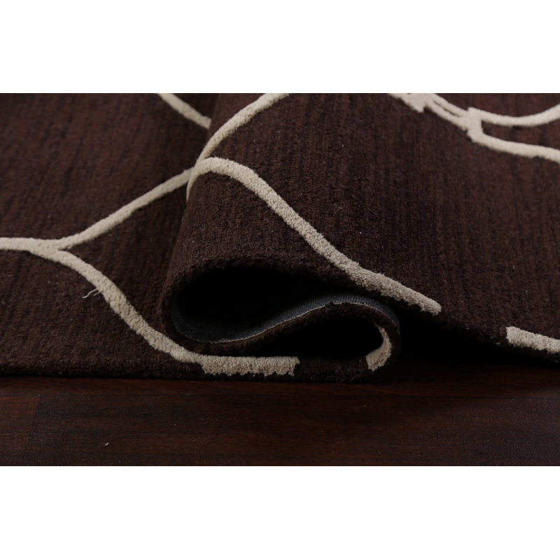 Wool Geometric Indoor Rug, Rectangle 5' x 8'