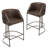 26'' Modern Upholstered Faux Leather Counter Stool With Metal Frame,Arms,Footrest,Backrest-114216182