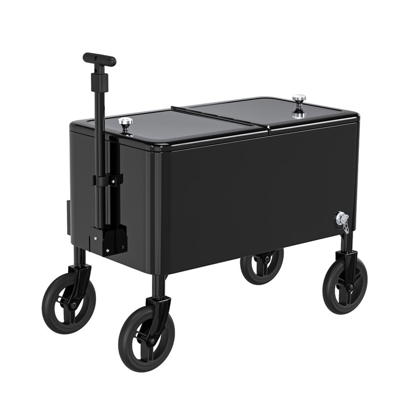 80 Quart Wagon Rolling Cooler, Black