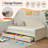 Upholstered Daybed with 2 Storage Drawers-1910134987