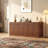 67" Oak Fluted Sideboard Buffet Cabinet With 3 Drawers For Kitchen, Living Room And Entryway-1607298024