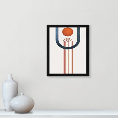 Minimaliste Mid Century Orange marine III par Urban Epiphany - art encadré en entier