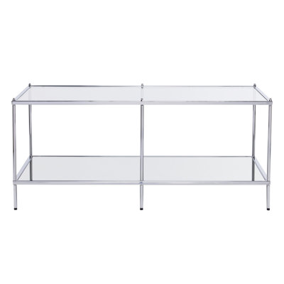 Harvey-John 42" Glass And Metal Coffee Table