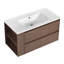 Meuble-lavabo de 36 po avec lavabo en céramique et tiroirs à fermeture en douceur - Flair contemporain Chêne brun de qualité Contreplaqué de qualité Options de rangement abondantes-457576947-457576949