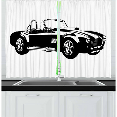 Cars 2 Piece Kitchen Curtain