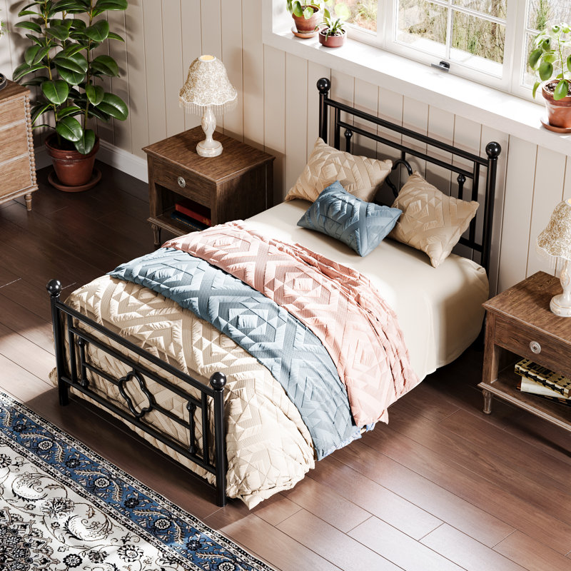 Erberto Platform Bed, Twin, Black