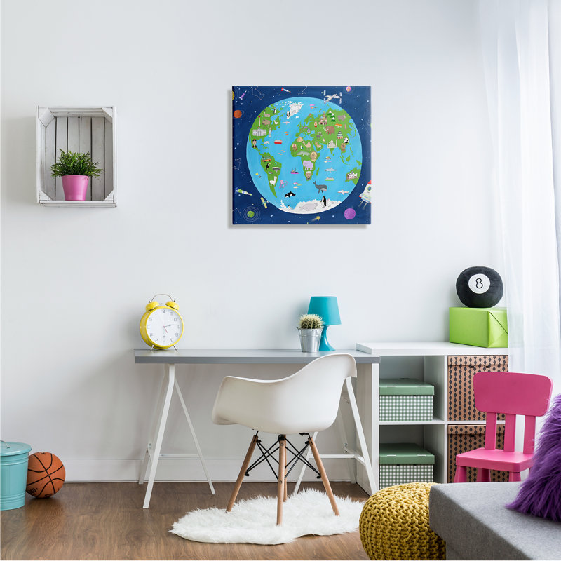 Étoiles de la Terre et de l'espace, Toile tendue, H 24 po x l 24 po x P 1,5 po