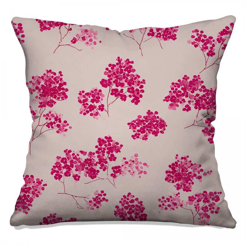 Floral Throw Pillow, Pattern Double Sided Pillows, 16 x 16 inches