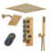 Rainfall Symphony 12" Flush Mount Rainfall Temperature Display Thermostatic Shower System with 64 Colour LED and Music