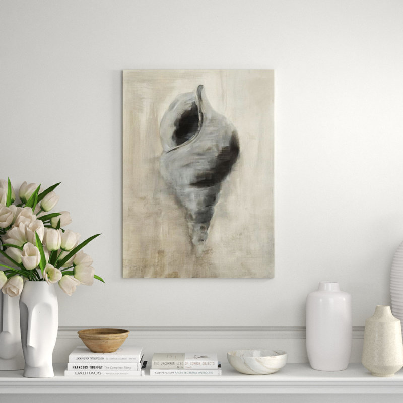 Seashells In Neutral I Painting by Guseul Park, 55" H x 40" W x 1.5" D, Image Brush Gel