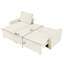 Canapé-lit 90 po avec méridienne et housse en velours côtelé beige lavable Housse de rangement convertible de 51 po de largeur-878411326-878411327