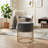 1Pc Round Velvet Accent Ottoman With Luxurious Gold Frame, Comfy Upholstered Ottoman-1186772979
