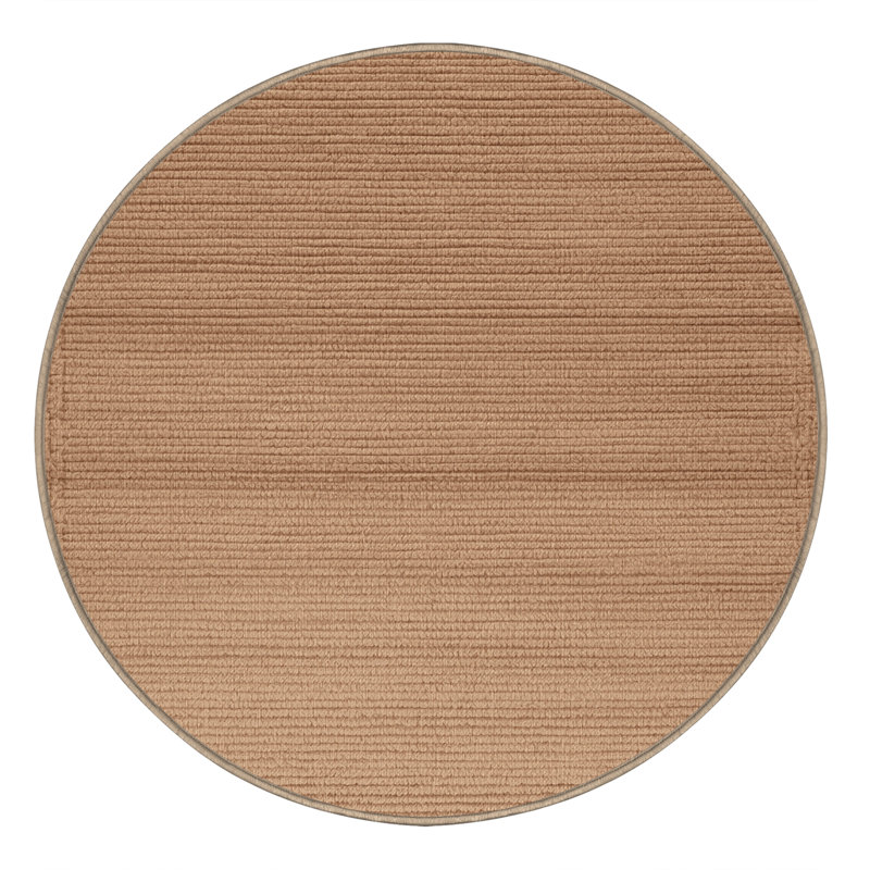 Tapis brun uni lavable à la machine, Rond 8 pi