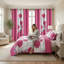 Ensemble d'édredon pour grand lit 9 pièces, lit de luxe toutes saisons dans un sac pour la chambre à coucher, avec rideaux assortis, microfibre douce, rose rose-121273312