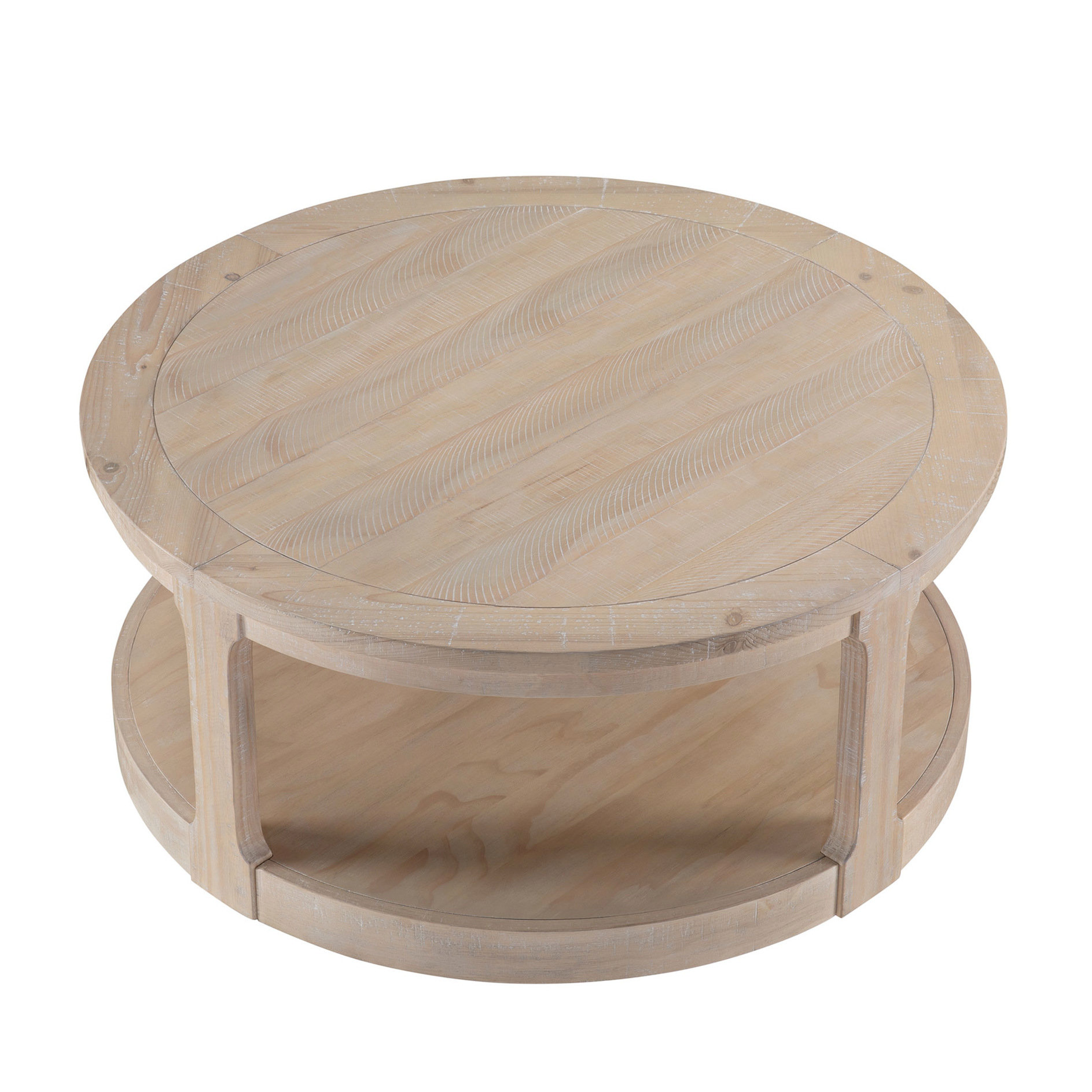 Latitude Run® 40Inch Curved 2 Tier Wooden Coffee Table With Movable ...