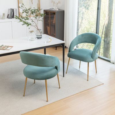 Chaise avec accoudoirs en velours Lokelani