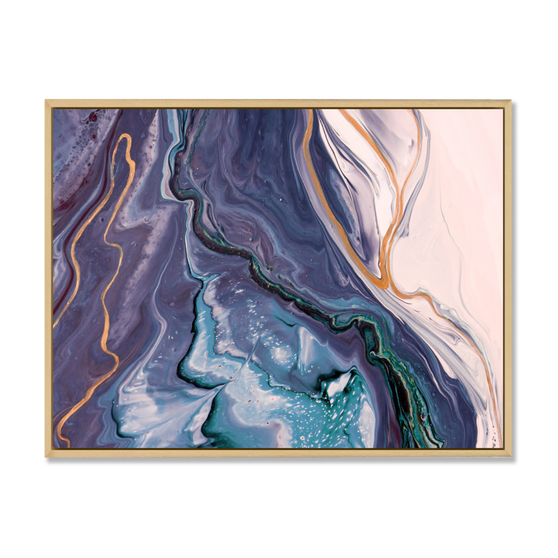 Reproduction d'art sur toile de luxe en marbre mauve luxueux VI, H 8 po x l 12 po x P 1 po, Toile avec cadre flottant brun