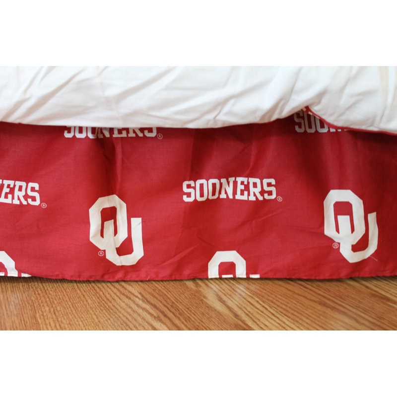 NCAA Ruffled Bed Skirt, Twin, Oklahoma