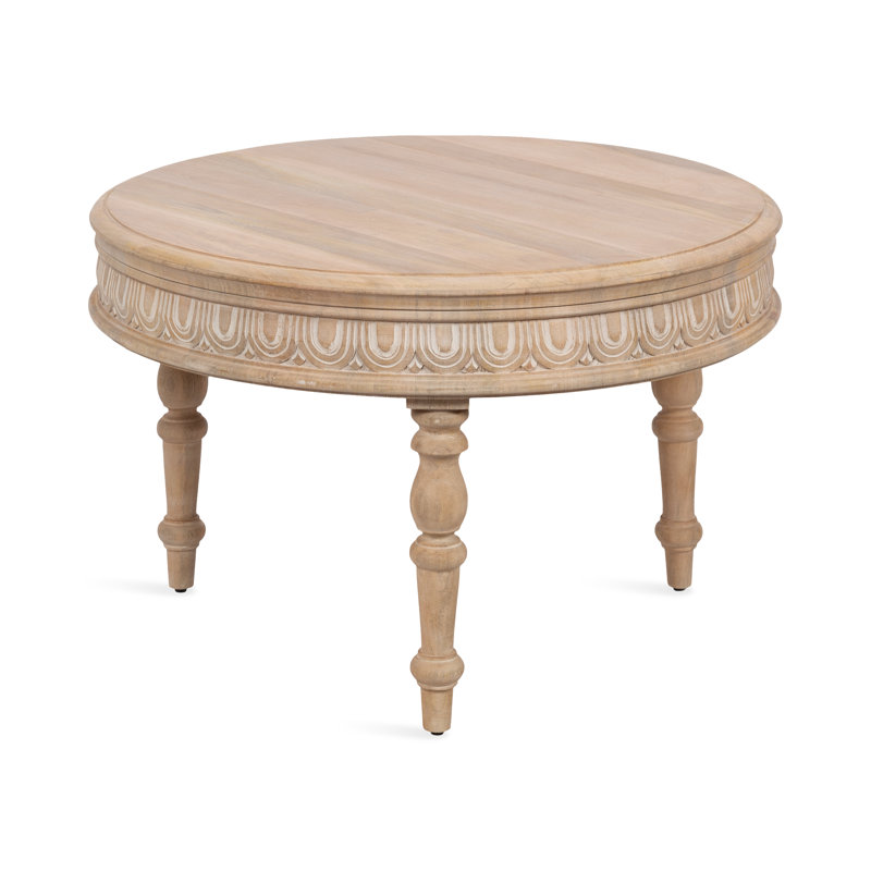 Iqrame Wooden Round Living Room Coffee Table