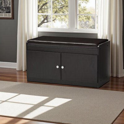 Banc de rangement en similicuir à 2 portes Lush H 16,75 po x l 31,03 po x P 13,92 po Lush