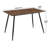 51.18" Brown Wood Grain Office Desk With Black Metal Legs Writing Desk For Home Office