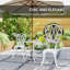 Outsunny 3 Piece Patio Bistro Set Outdoor Table Set with Umbrella Hole-1995739934