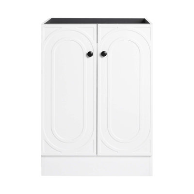Meuble-lavabo autoportant 24 po et 2 portes d'armoire à fermeture en douceur - sans le lavabo