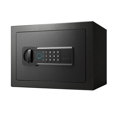 Coffre-fort à empreintes digitales de 0,6 pi³, armoire de sécurité en acier avec clavier numérique pour le rangement d'objets de valeur à la maison, noir