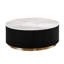 Table basse Viren, accents dorés, plateau en marbre, piètement cannelé noir, 89 cm