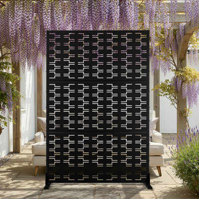 Écran d'intimité en métal - 3 panneaux, 4 pi x 6 pi, autoportant ou mural, intérieur et extérieur polyvalent