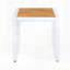 Ensemble de chaises longues réglables pour l'extérieur à 5 positions avec coussin crème et table d'appoint, chaise longue inclinable pour patio avec détails en bois de teck