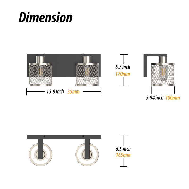 Koch 2 - Light Dimmable Vanity Light, Sand Nickel