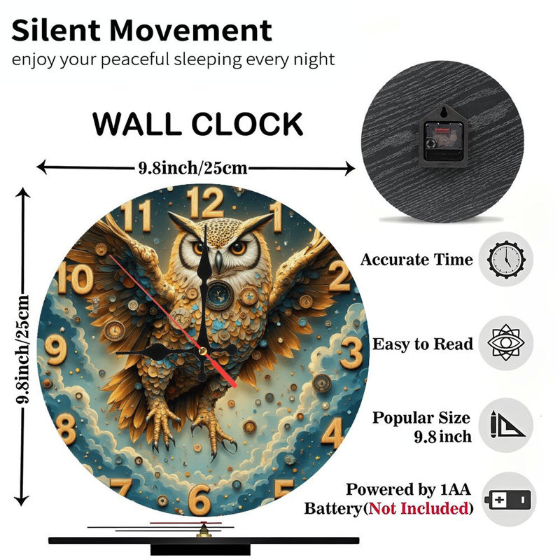 Elegant Owl Clock