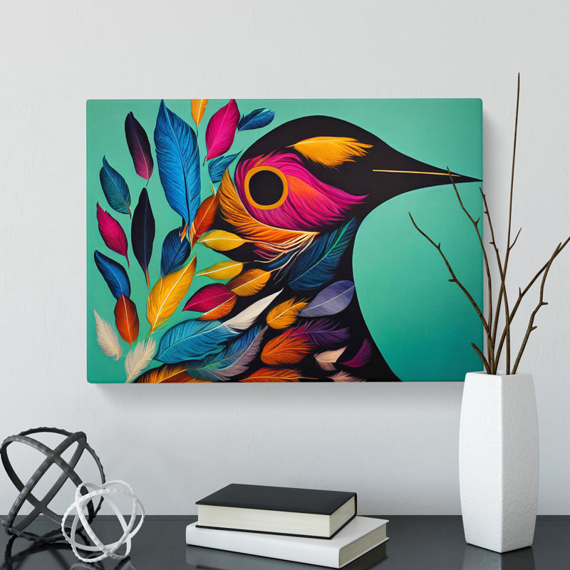 Luminous Bird Abstract - Wrapped Canvas, 35cm H x 50cm W x 3cm D