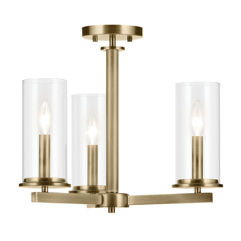 Plafonnier semi-encastré 3 lumières 14 po 14 po