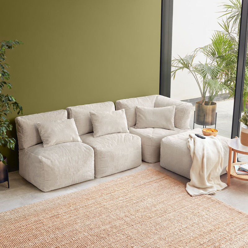 Corduroy Bean Bag Set, Cream