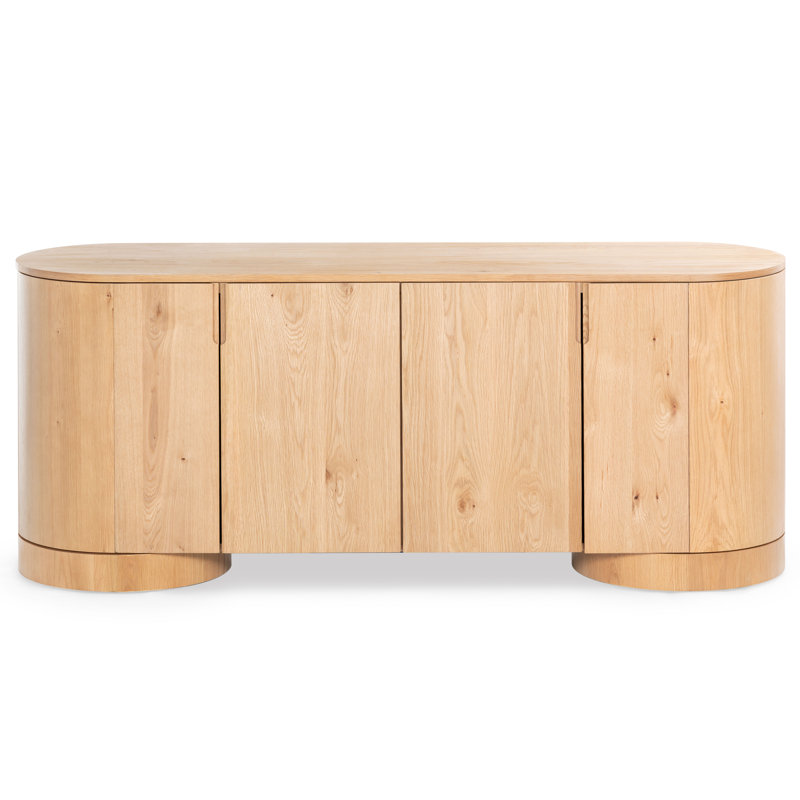 Jesbelina Oval 4 Door Wood Sideboard, Natural