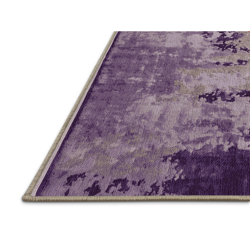 Machine Washable Beige Area Rug, Rectangle 4' x 6'