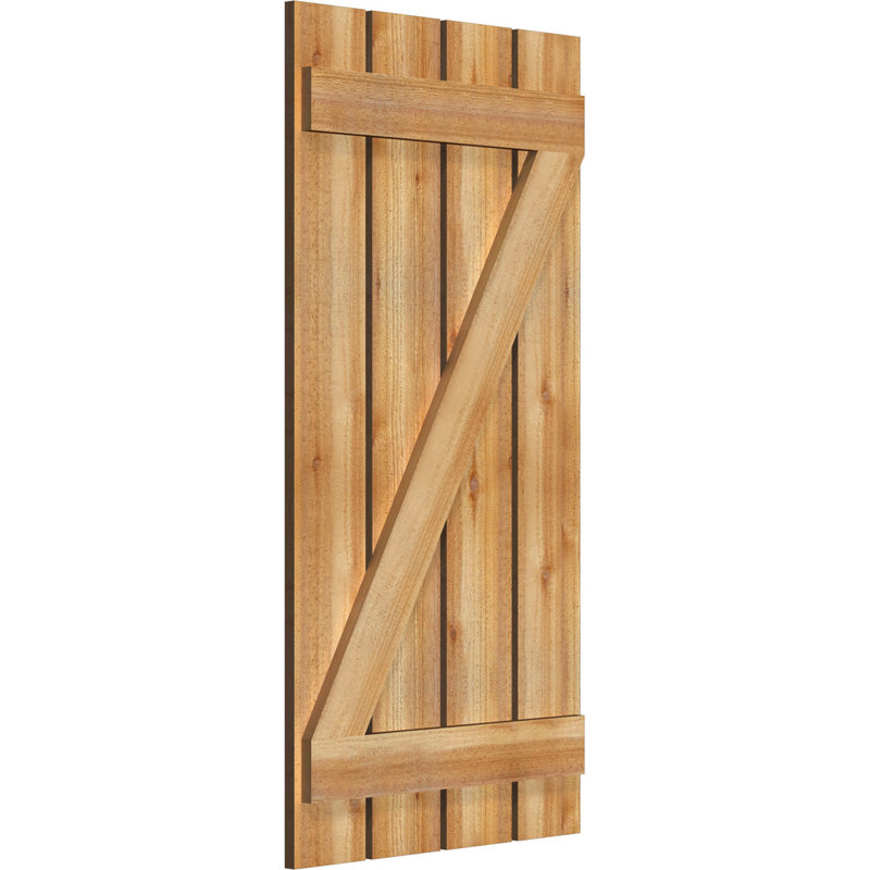 Volets espacés de 5 3/8 po avec barre en Z, cèdre rouge de l'Ouest TimberCraft (par paire), 23 po, 46 po