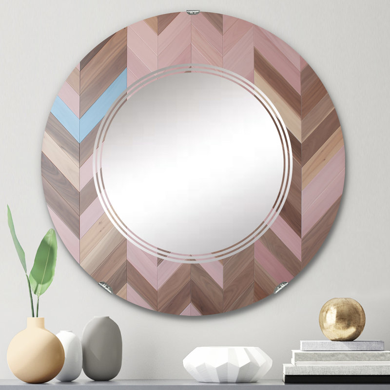 Belcherry - Miroir mural moderne rond, 24 po x 24 po
