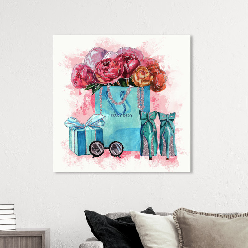 «Fashion and Glam Sparkle Blue Essentials», impression sur toile, H 40 po x l 40 po, Toile tendue