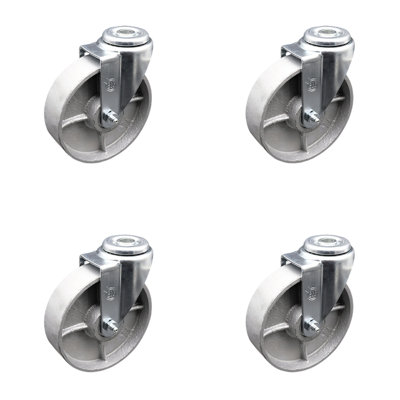 Roulettes semi-pivotantes en acier