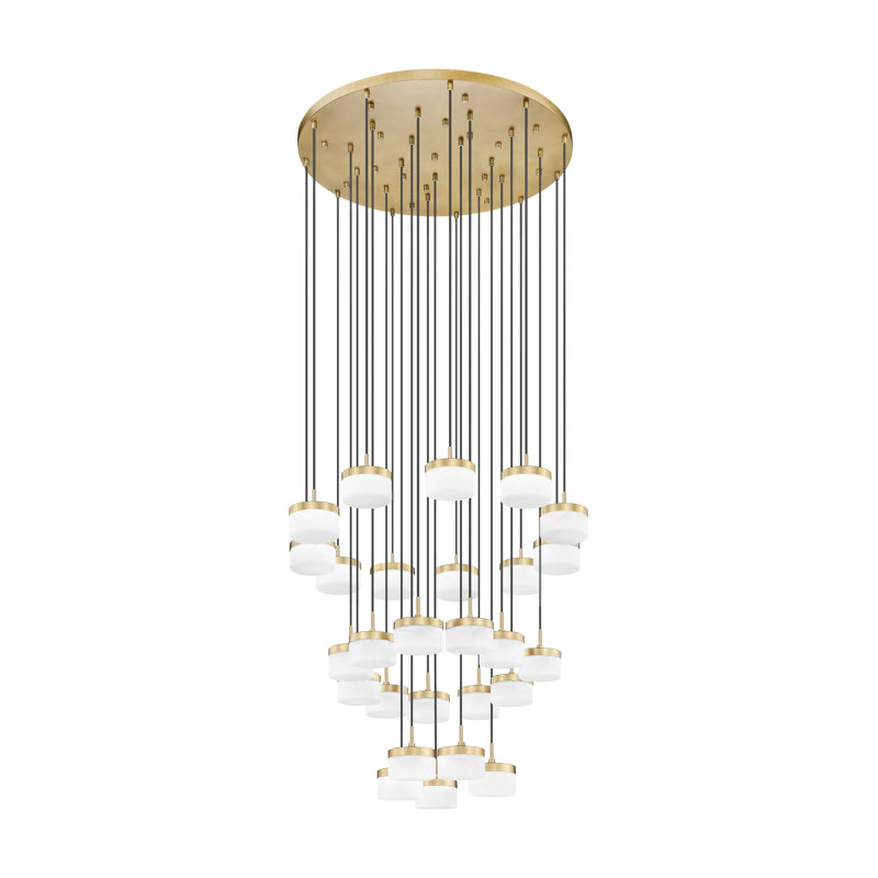 Lustre 27 lumières dorées modernes Renaud, Or moderne