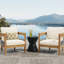 2 chaises d'extérieur en bois massif avec détails tissés en corde, coussins confortables inclus deux chaises et rembourrage élégant