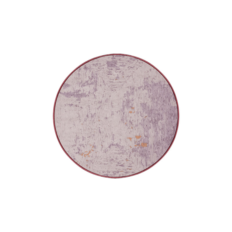 Machine Washable Beige Area Rug, Round 3'