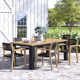 Morones Rectangular Reclaimed Teak 6 Person Indoor Outdoor Dining Set