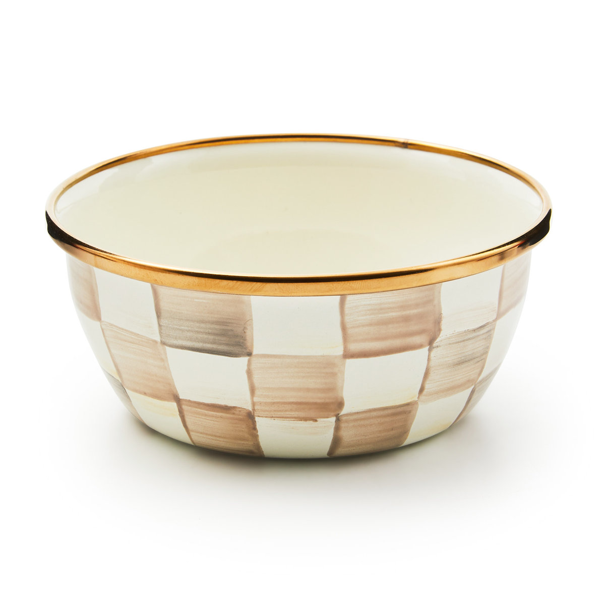 MacKenzie-Childs Mocha Check Pinch Bowl