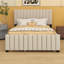 Lit plateforme tapissier double en velours double - Lit gigogne simple inclus-2007270615